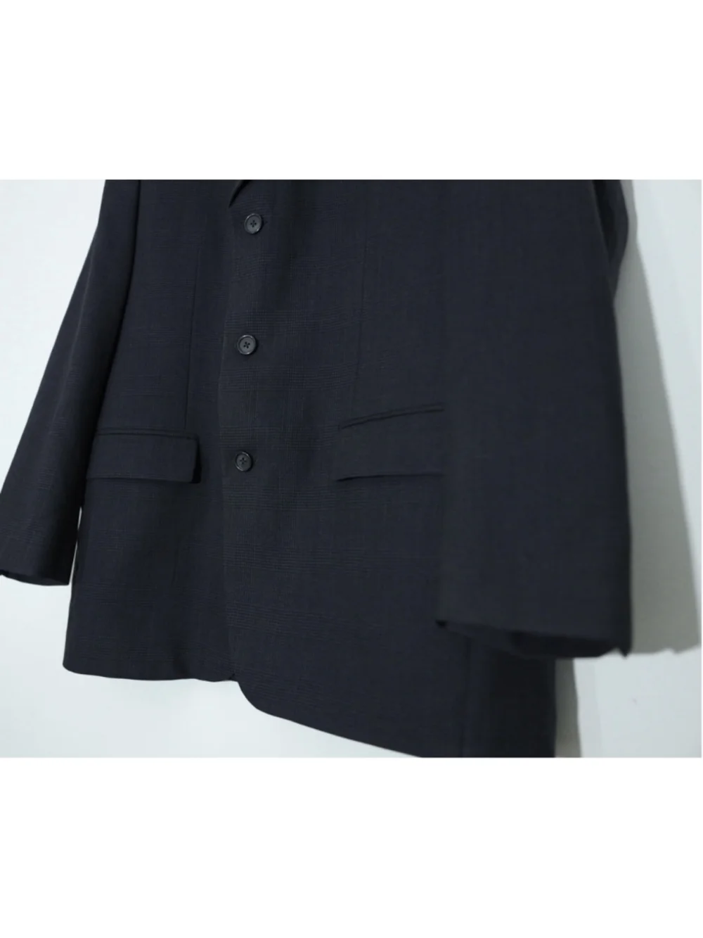 Vtg Chaps Ralph Lauren Blazer Mens 42R Charcoal GrayGlen Plaid Wool Canada 3-Btn